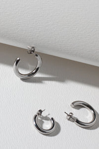 Minimalist Hoop Earrings - Silver