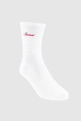 Headline Sock - White & Red
