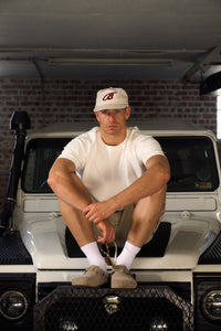 Headline Sock - White & Red